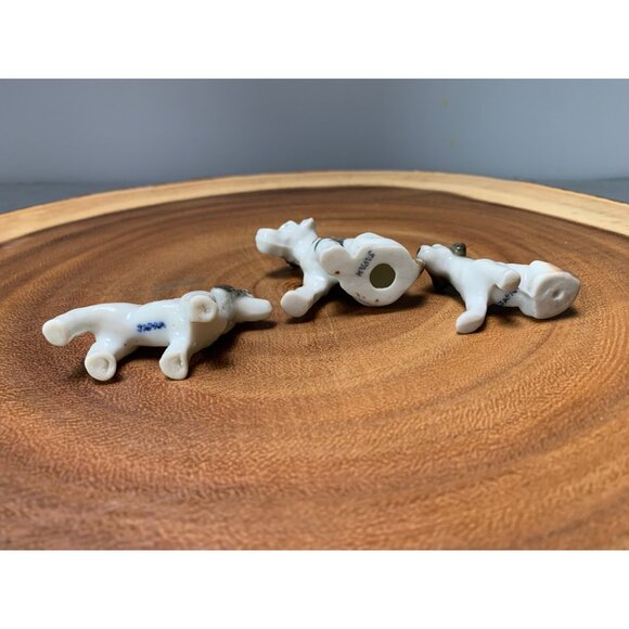 Vintage Miniature Porcelain Dog Figurines Set of 3 - Picture 5 of 9